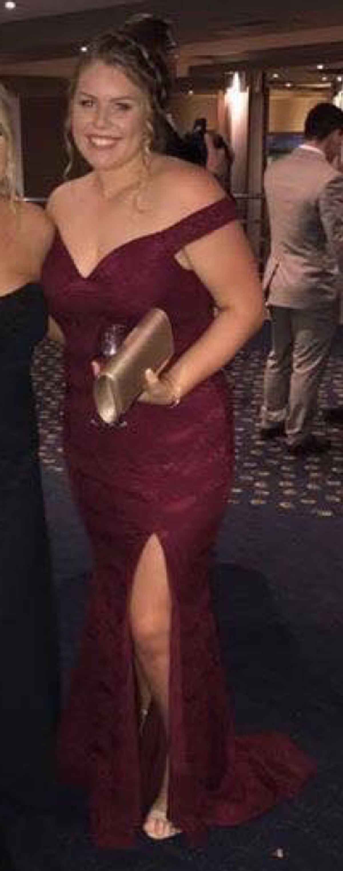 Jadore Burgundy Lace Formal Dress size 16 - Image 2