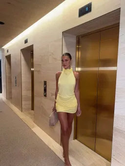 Benni Maisie Mini Dress Yellow Size 8 for rent on The Volte - image 1