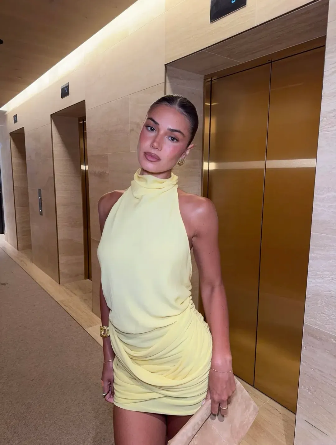 Benni Maisie Mini Dress Yellow Size 8 for rent on The Volte - main image