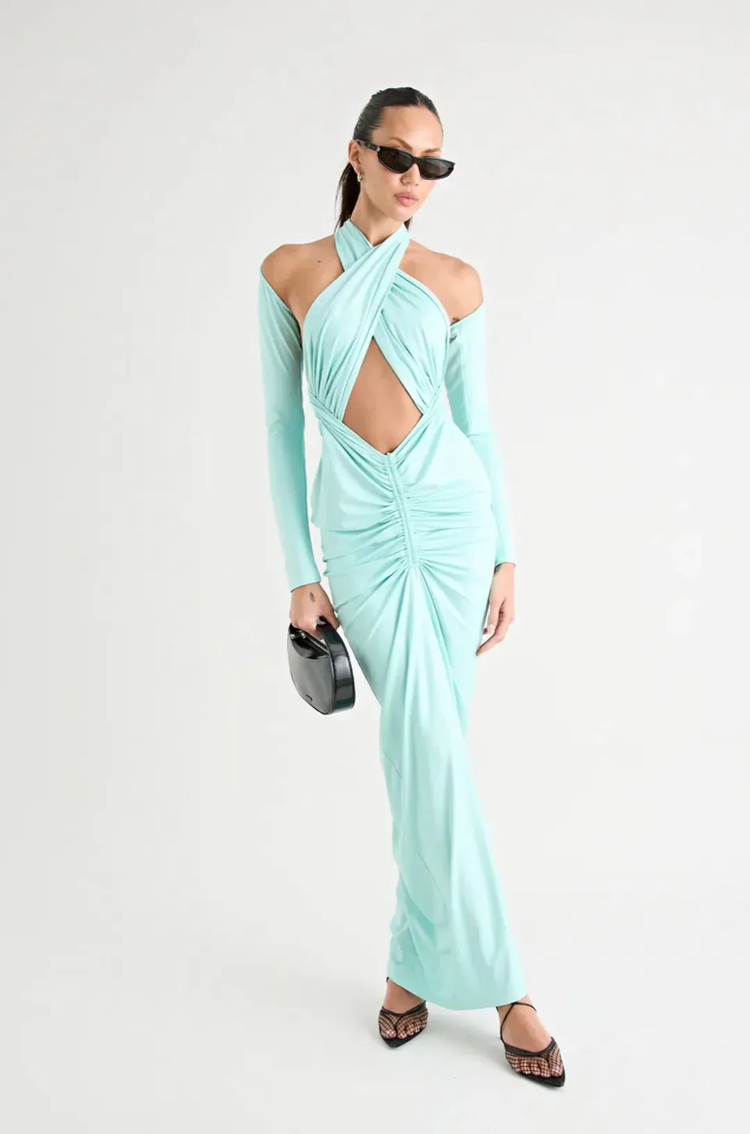 Pfeiffer Victoria maxi dress aqua size 12 L for rent on The Volte - main image