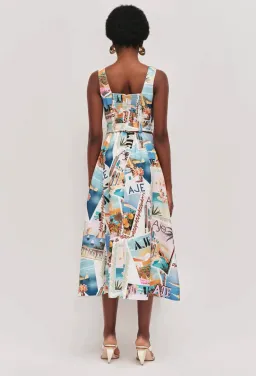 Aje Leonie midi dress size 8 postcard print for rent on The Volte - image 5