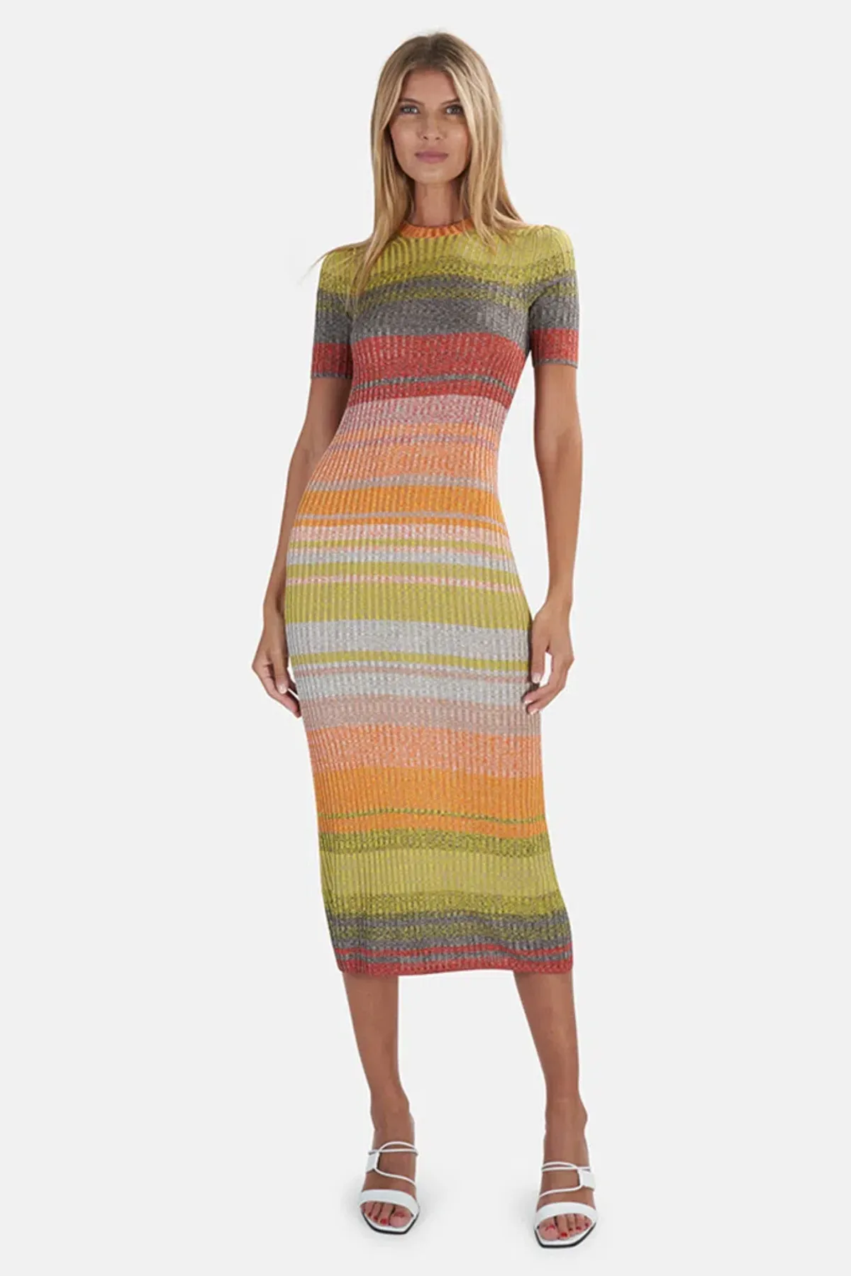 Zimmermann Brightside Knit Shirtdress in Sunset Ombre size 8/10 - Image 1