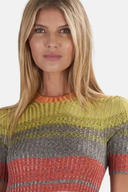 Zimmermann Brightside Knit Shirtdress in Sunset Ombre size 8/10 for rent on The Volte - image 4