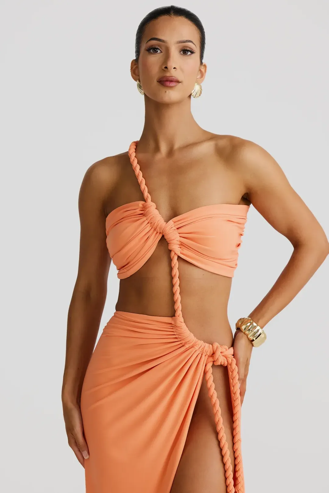 Zamara Papaya Dress for rent on The Volte - main image