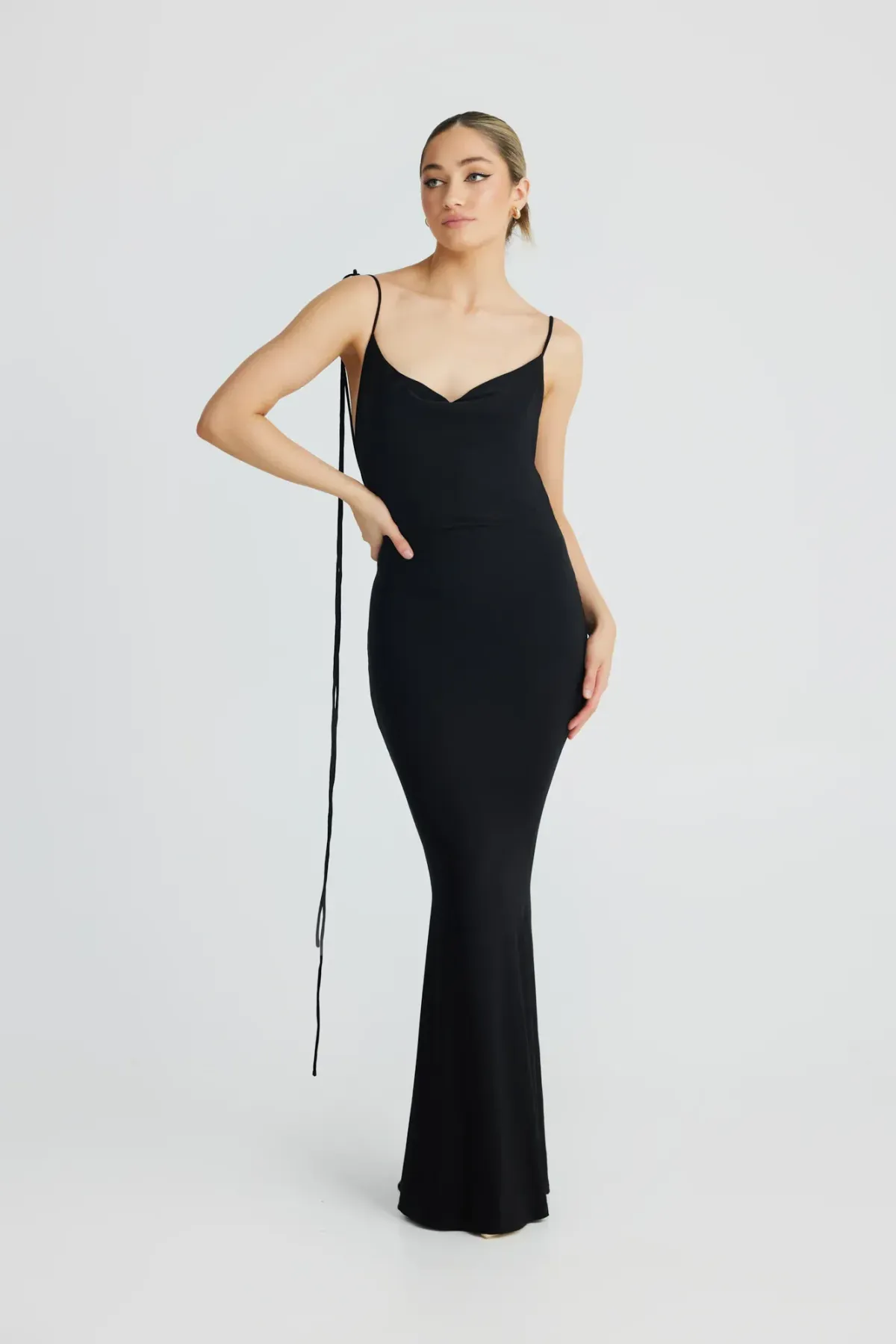 Christina Black Mermaid Gown - Image 3