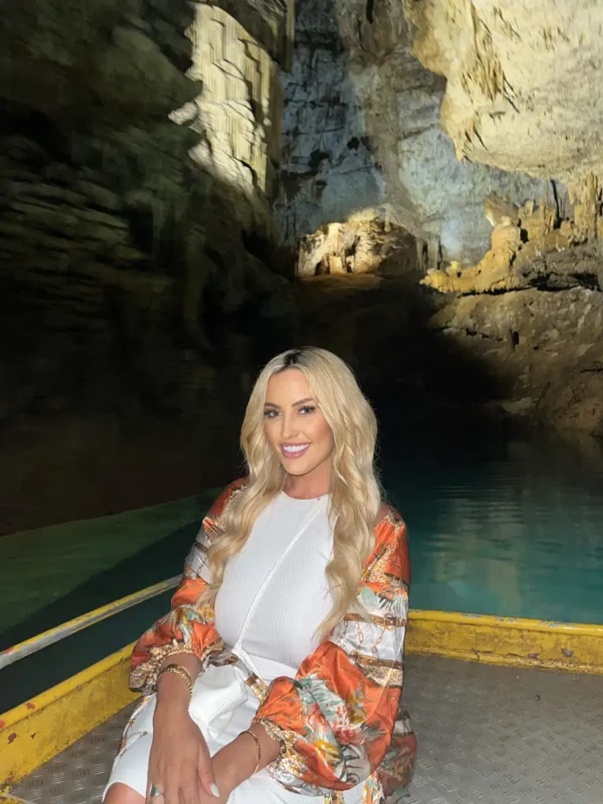 Silk Animal Scarf Print Dress In Apricot - Image 2