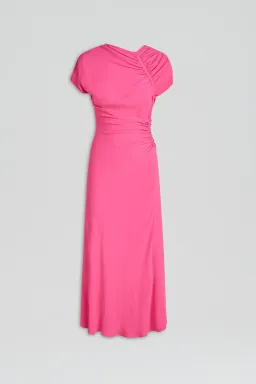 Gathered drape dress pink for rent on The Volte - image 5