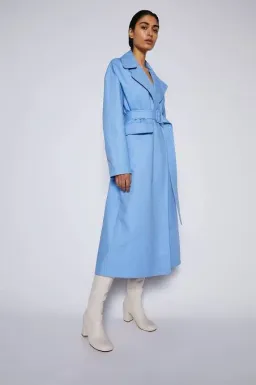 Blue Double Cotton Trench Coat With Belt for rent on The Volte - image 1