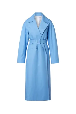 Blue Double Cotton Trench Coat With Belt for rent on The Volte - image 3