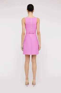 Crepe Knit Bow Bell Dress Pink for rent on The Volte - image 2