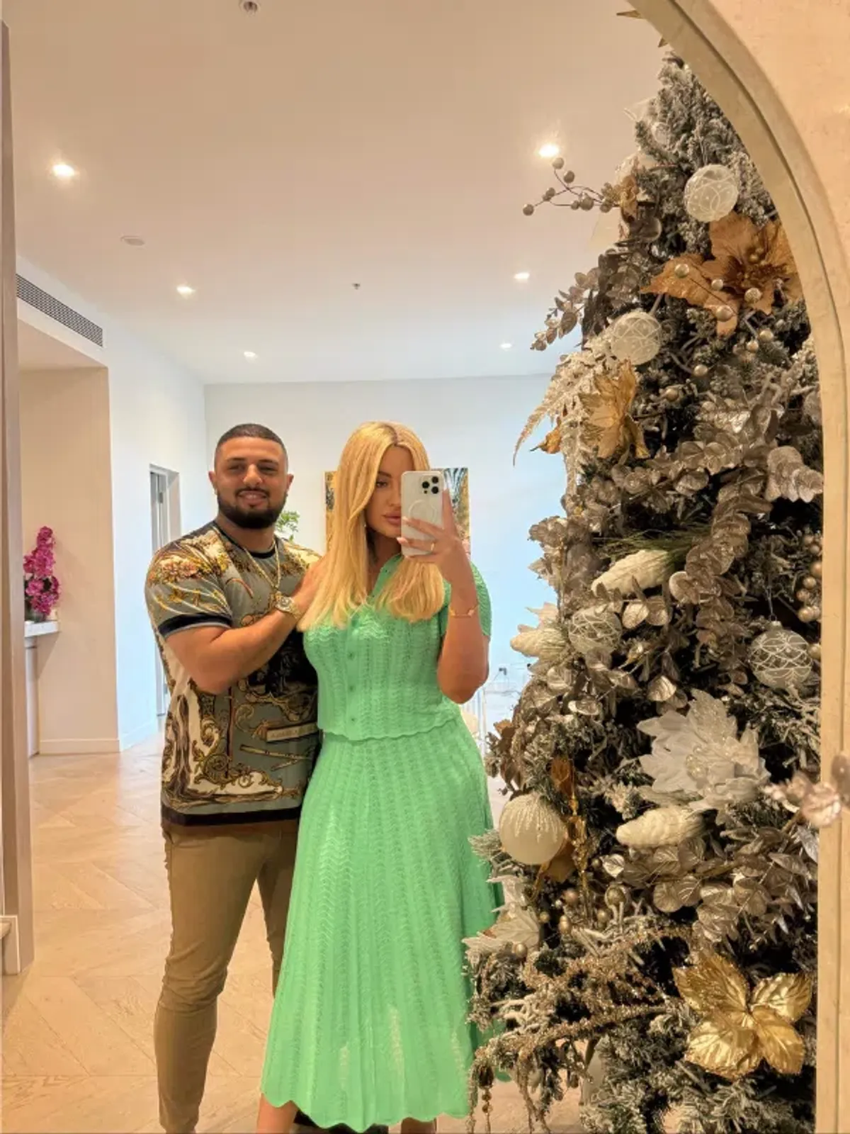 Pleat Lace Shirt Green Set - Image 2