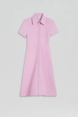 Crepe Knit Zip Dress Light Pink for rent on The Volte - image 3