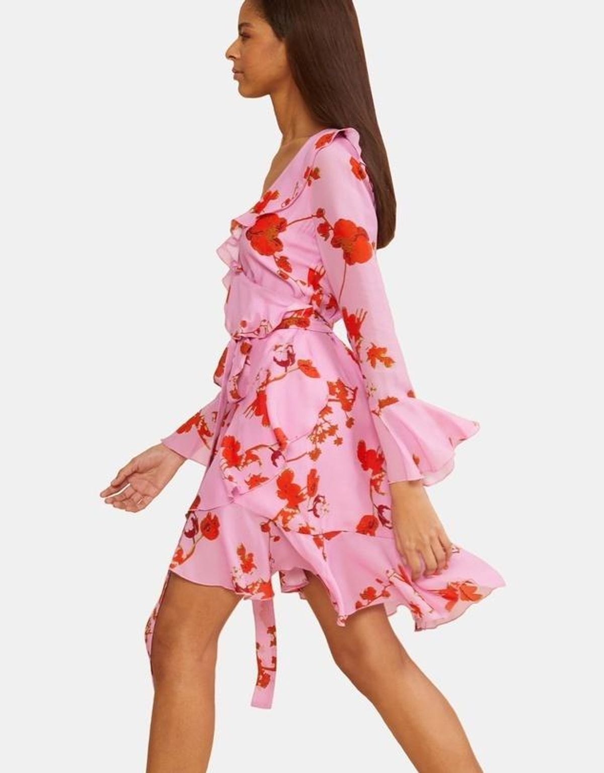 Cynthia Rowley Malibu Ruffle Dress Pink Size XS - Image 3