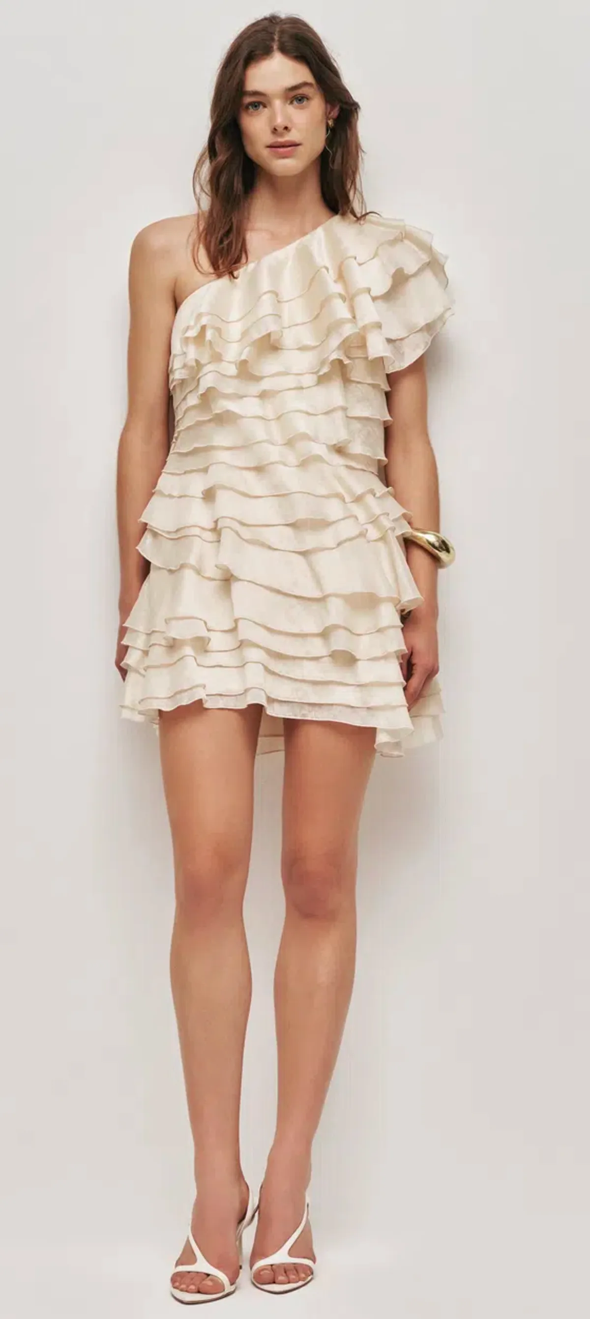 Aje Rosaline Mini Dress Coconut Cream Size 4 for rent on The Volte - main image