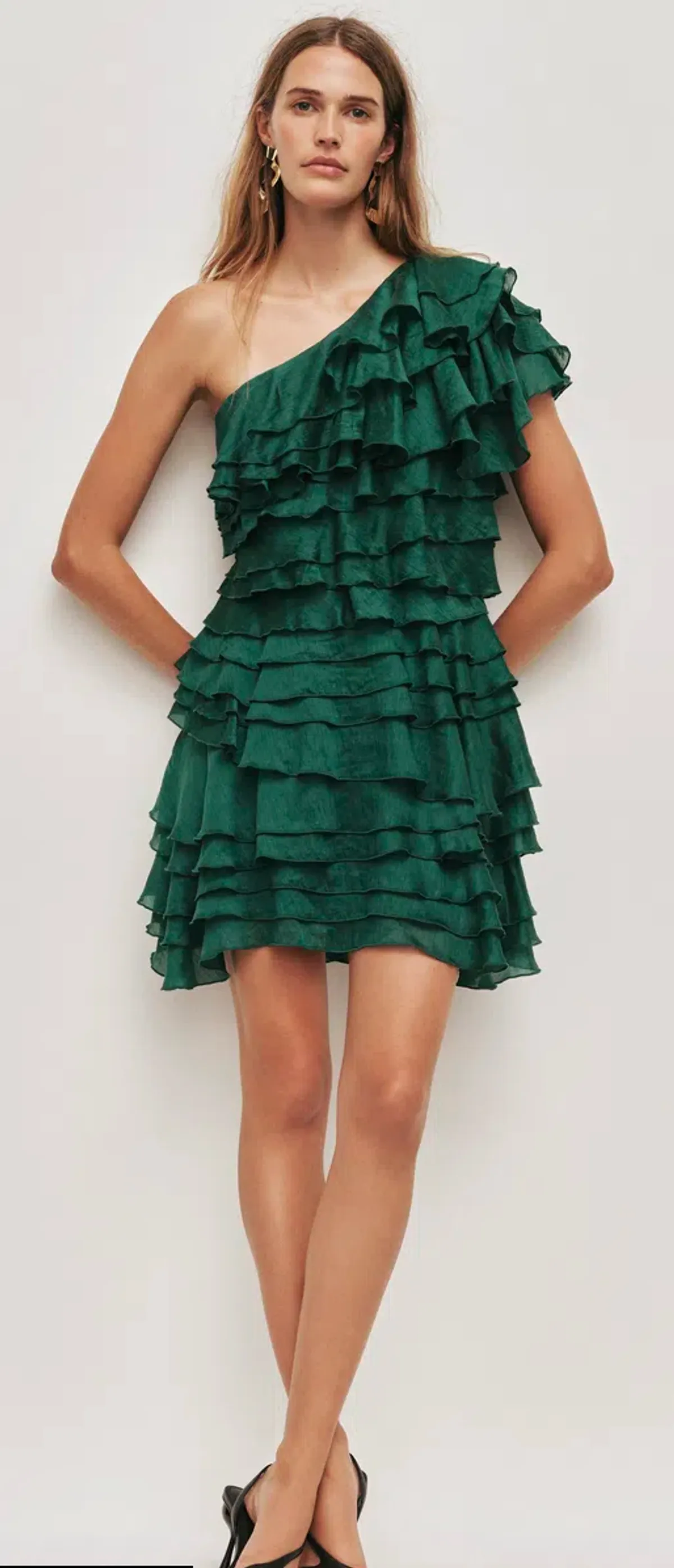 Aje Rosaline Mini Dress Forest Green Size 6 - Image 1