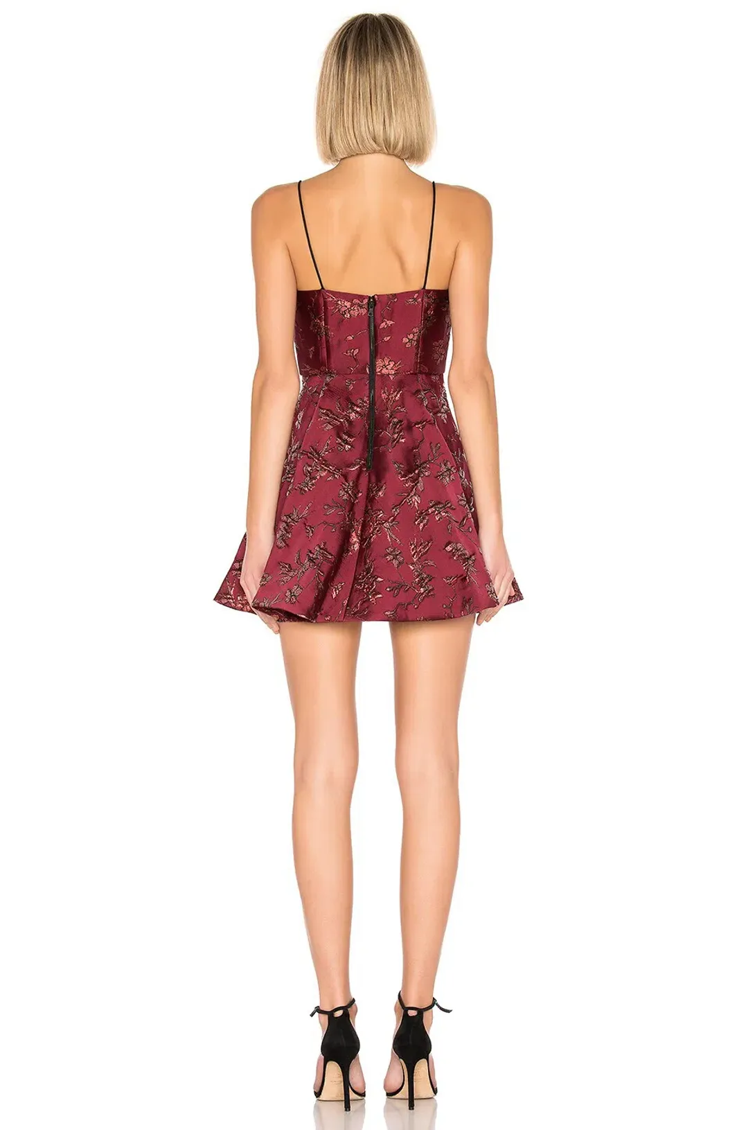 Alice + Olivia Anette Mini Party Dress Bordeaux Size 6 for rent on The Volte - main image