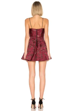Alice + Olivia Anette Mini Party Dress Bordeaux Size 6 for rent on The Volte - image 2