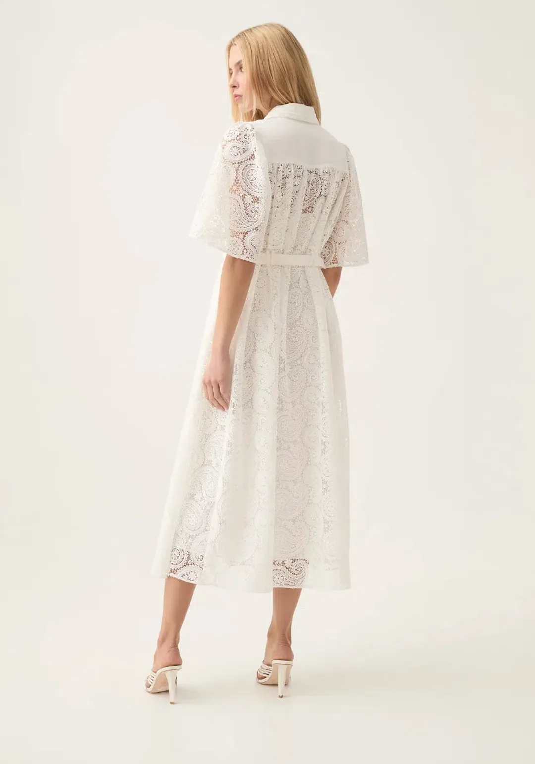 AJE Laicey Paisley midi dress in white Size 14 for rent on The Volte - main image