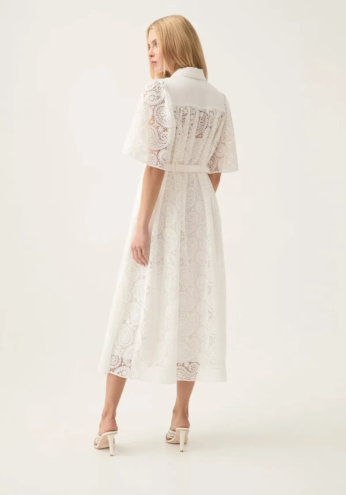 AJE Laicey Paisley midi dress in white Size 14 - Image 3