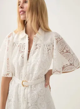 AJE Laicey Paisley midi dress in white Size 14 for rent on The Volte - image 5