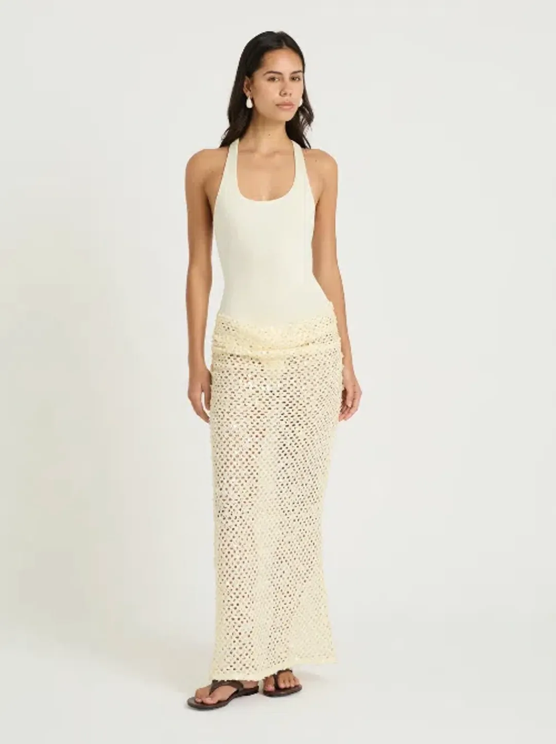 Benni Ariel Maxi Dress in Shell Size 8 for rent on The Volte - main image