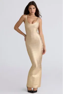 House of CB The OG Gold Bandage Maxi Dress Size M / 12 for rent on The Volte - image 1