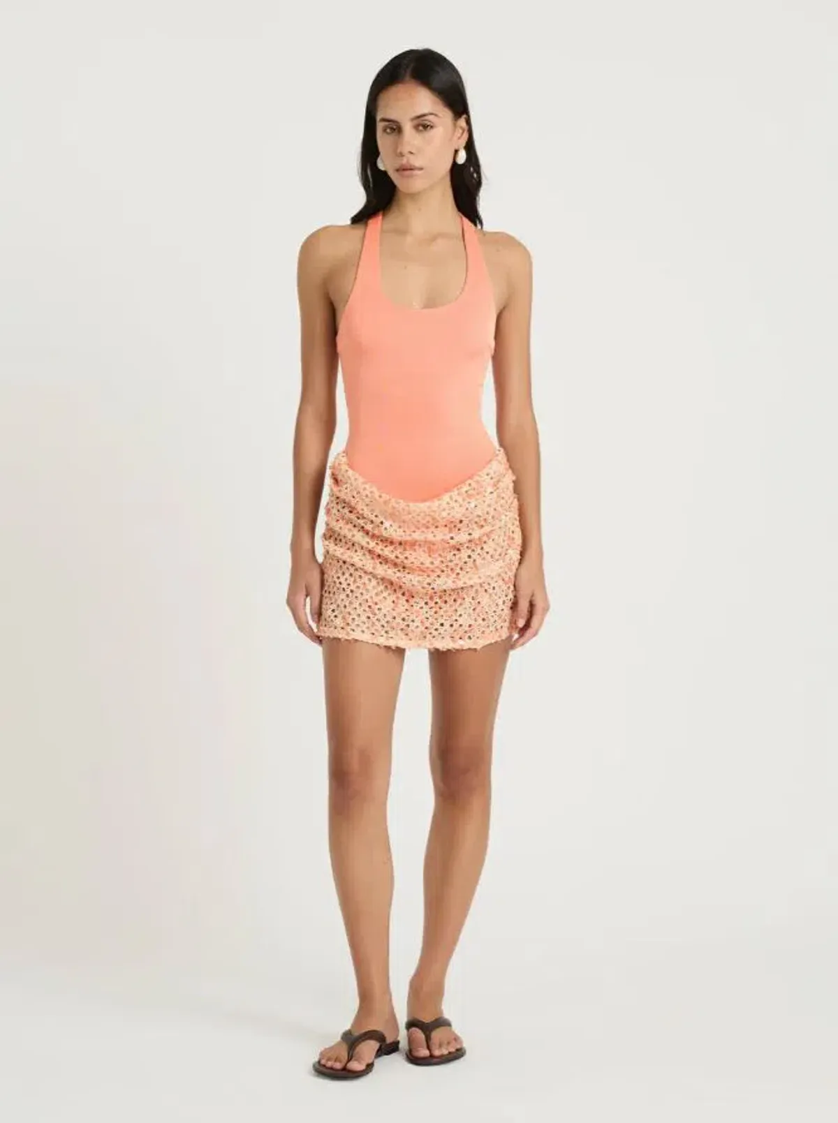 Benni Ariel Mini Dress In Aperol Size 8 - Image 2