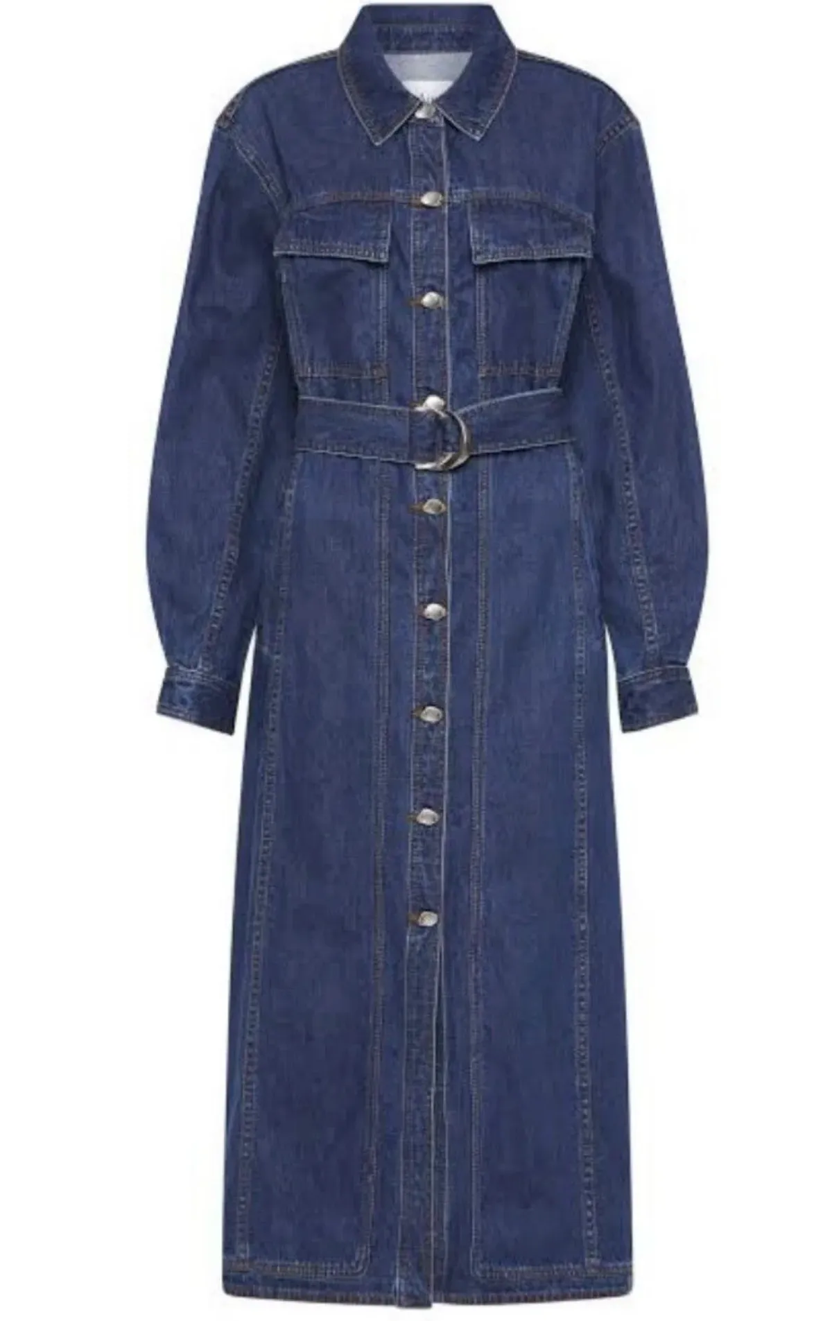 Aje Neo Midi Denim Dress Washed Indigo Size 8 - Image 3