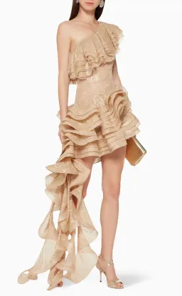 Bronx and Banco Harmonia Snake-Print Ruffled Gown size 10 for rent on The Volte - image 1