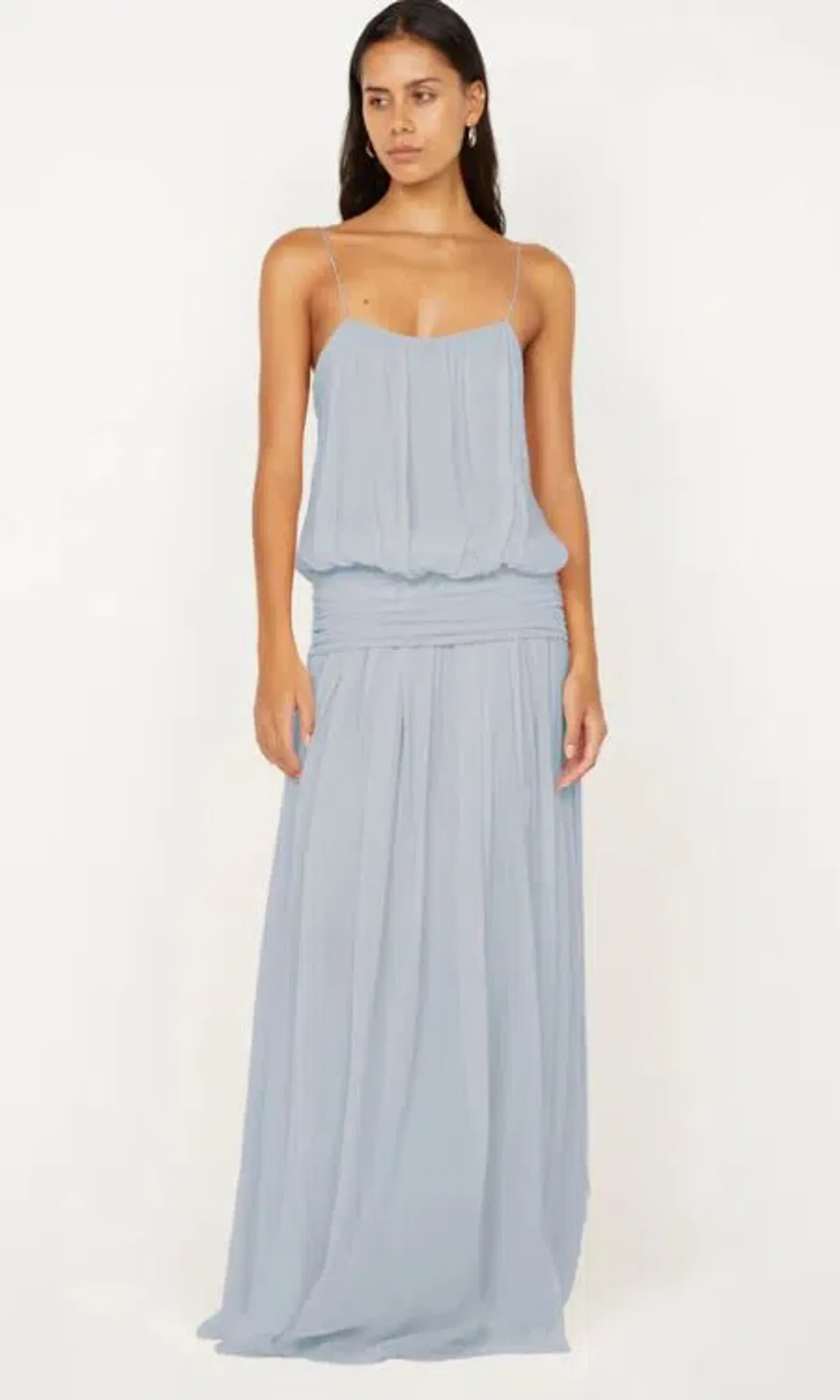 Bec and Bridge Camille Blouson Dress in Cloud Blue Size 6 - Image 4