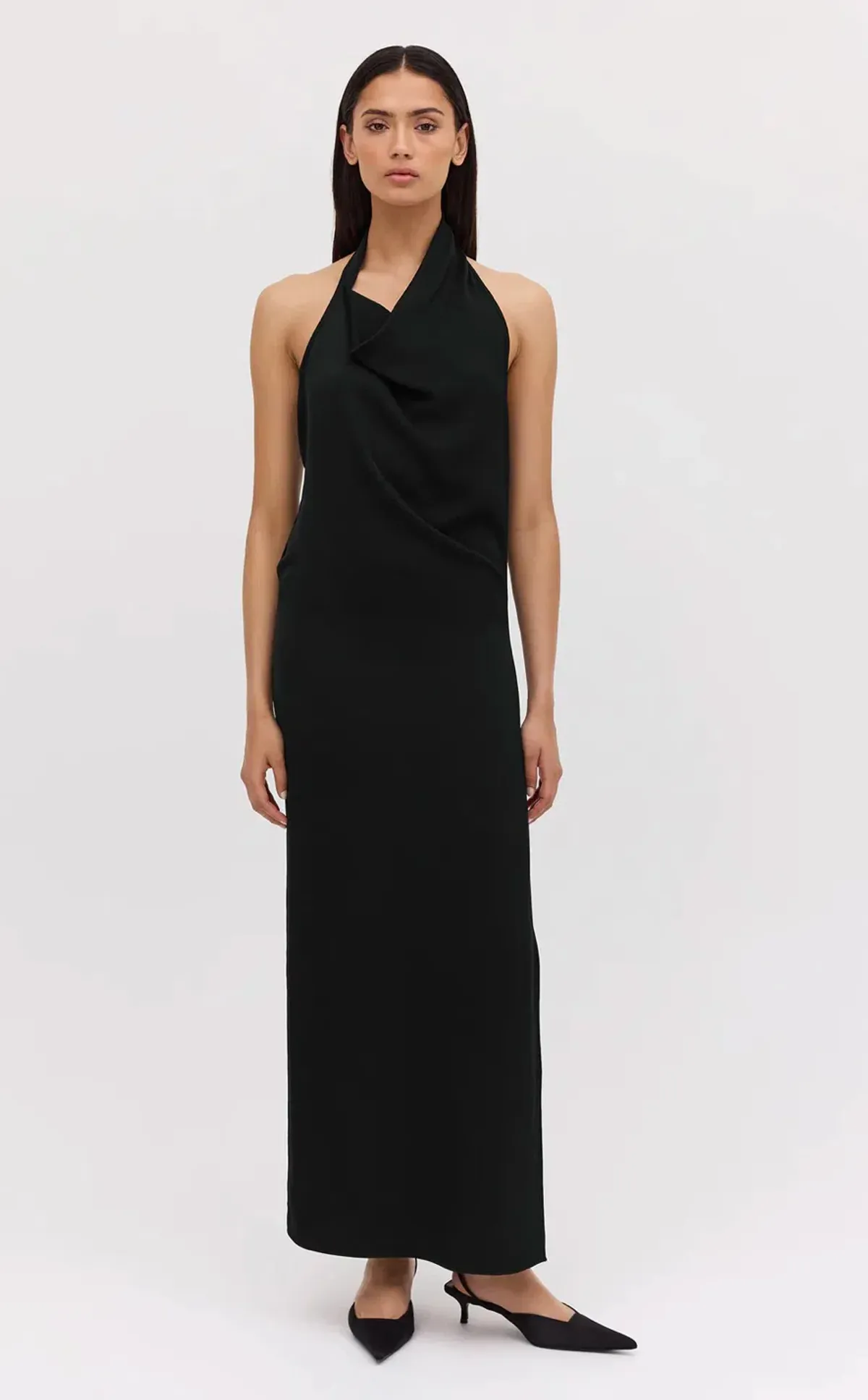 Bianca Spender Black Satin Sync Dress - Image 3
