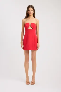 Kookai Ariel Low Cut red mini dress size 6 for rent on The Volte - image 1