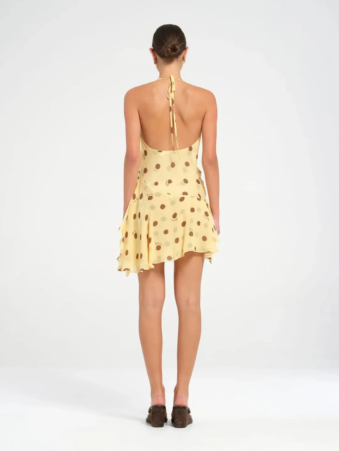 Benni Harlow Halter Mini / Yellow Polka / Size 6 for rent on The Volte - main image