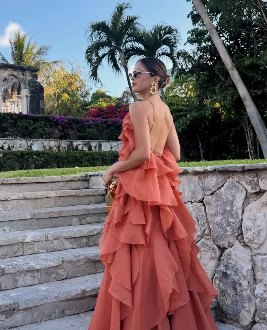 Aje / Pandorea Layered Maxi Dress / Coral Clay / Size 12 (Fits 12-16) for rent on The Volte - main image