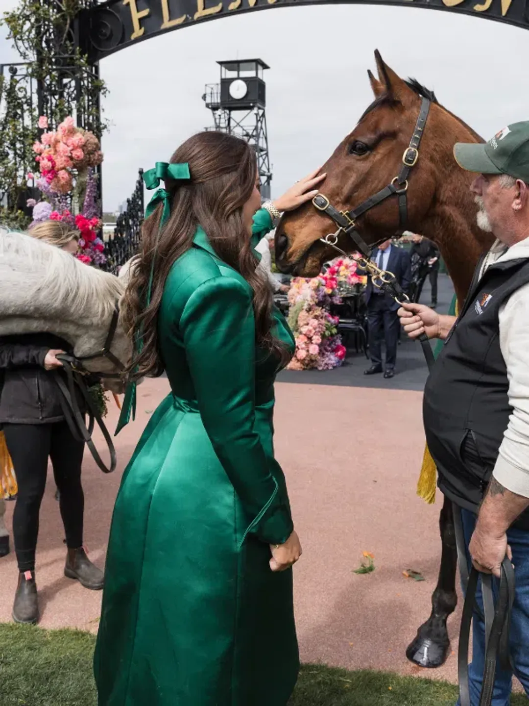Corset Midi Dress Green for rent on The Volte - main image