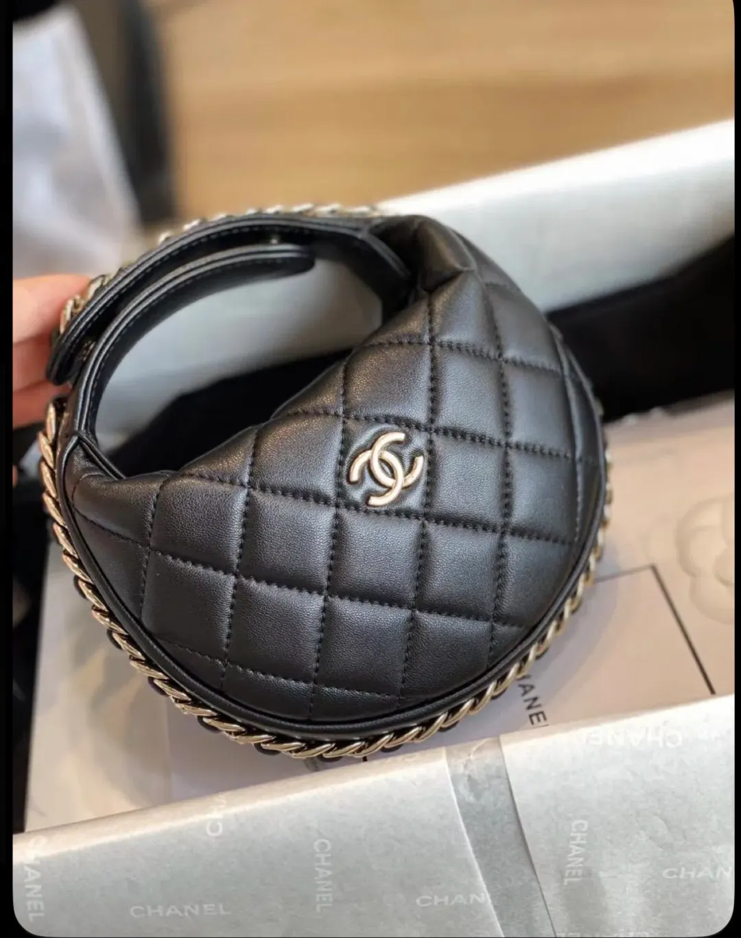 Chanel halfmoon pouch for rent on The Volte - main image