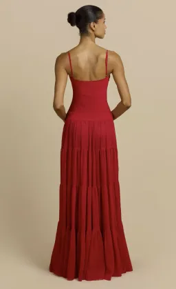 Arcina Ori Red Tiered Maxi Delphina Dress - 10 for rent on The Volte - image 2