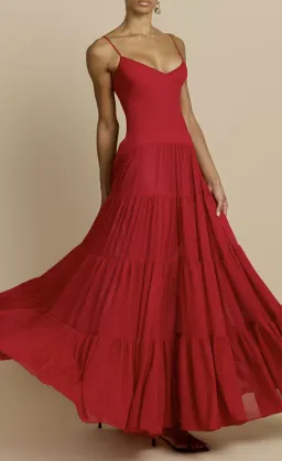 Arcina Ori Red Tiered Maxi Delphina Dress - 10 for rent on The Volte - image 5