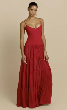 Arcina Ori Red Tiered Maxi Delphina Dress - 10 for rent on The Volte - image 8