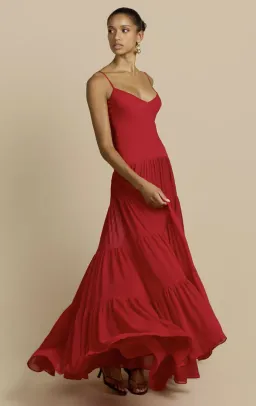 Arcina Ori Red Tiered Maxi Delphina Dress - 10 for rent on The Volte - image 7