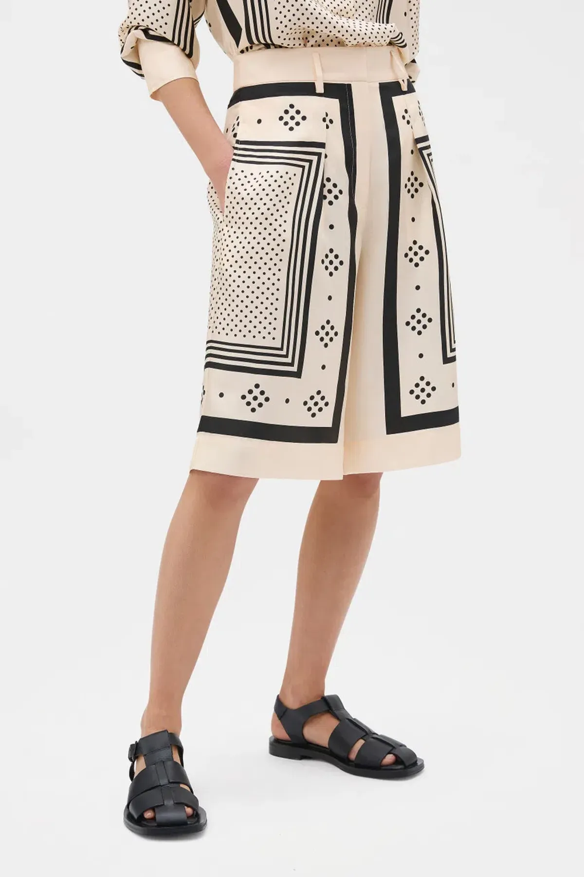 SPOT SCARF PRINT CULOTT - Image 3