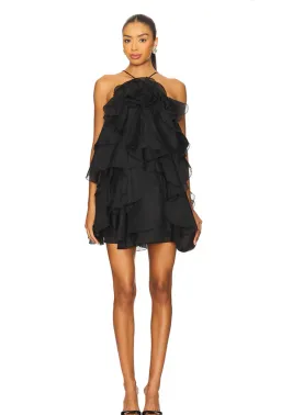 Aje Pandorea Layered Mini Dress Black Size 10 for rent on The Volte - image 3