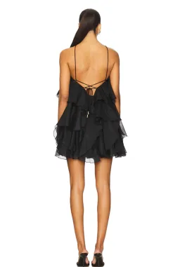 Aje Pandorea Layered Mini Dress Black Size 10 for rent on The Volte - image 4