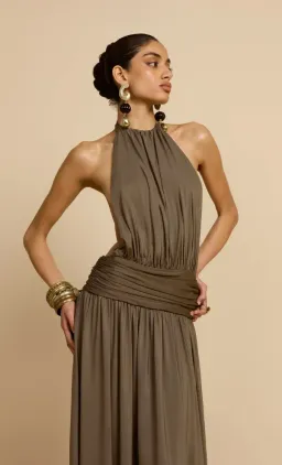 Arcina Ori Santina Maxi Dress Khaki Size XS AU 6 for rent on The Volte - image 3