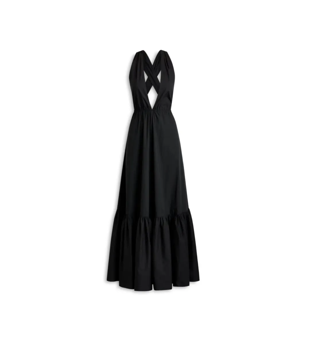 Scanlan Theodore Parachute Cotton Halter Maxi Dress Black Size 10 for rent on The Volte - main image