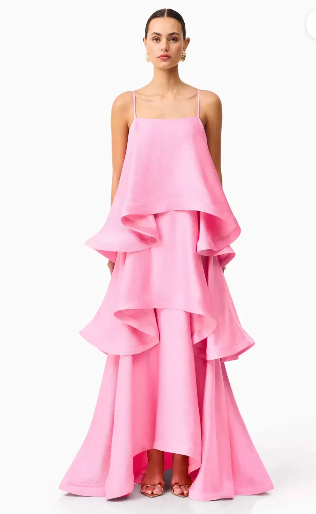 Elliatt Tilly Tiered Maxi Dress in Pink Sz XS/6-8 for rent on The Volte - main image