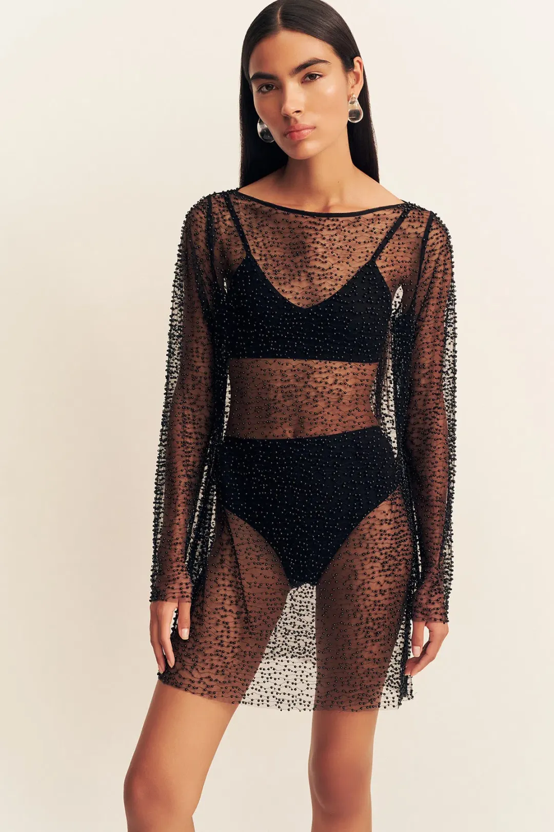 Shona Joy Mona Long Sleeve Mini Dress for rent on The Volte - main image