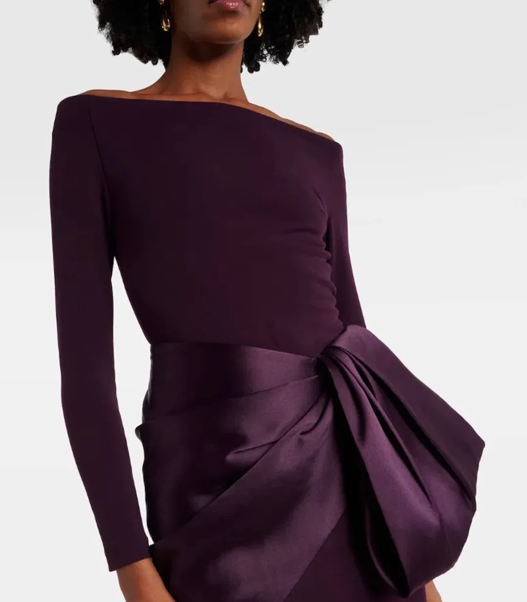 SOLACE LONDON KORI off-shoulder gown Maxi - PURPLE size 12 for rent on The Volte - main image
