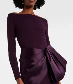 SOLACE LONDON KORI off-shoulder gown Maxi - PURPLE size 12 for rent on The Volte - image 3