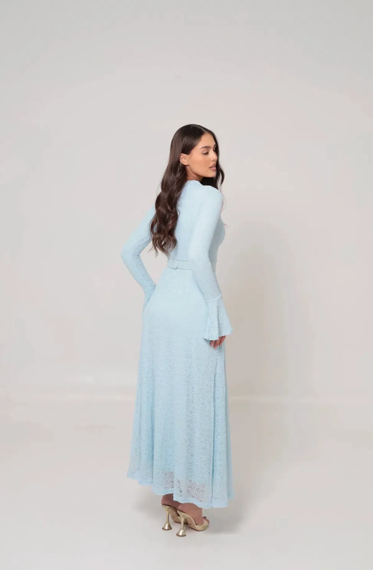 Alaía Muse Diana Lace Dress in Blue Size S / AU 8 - Image 4